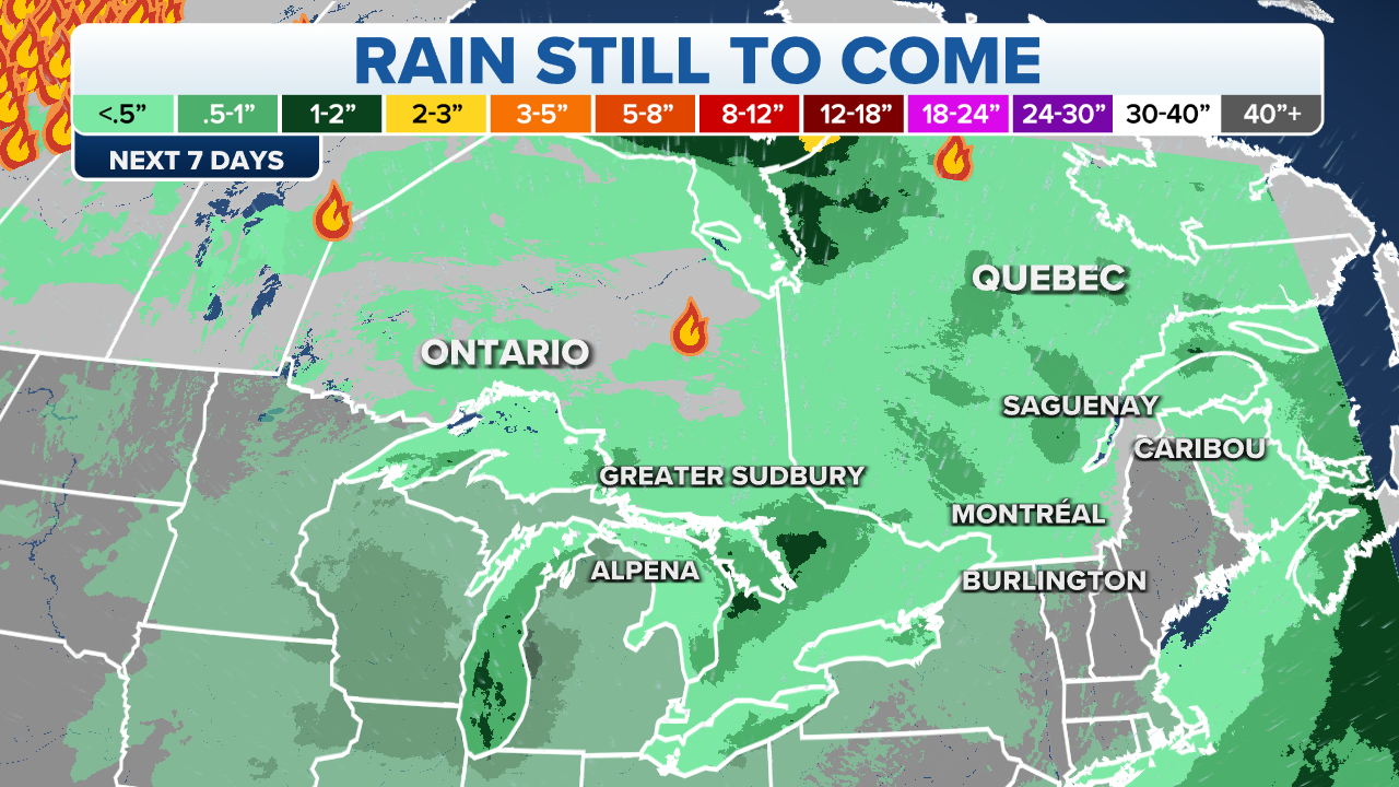 Quebec wildfires, Great Lakes to see days of beneficial rain
